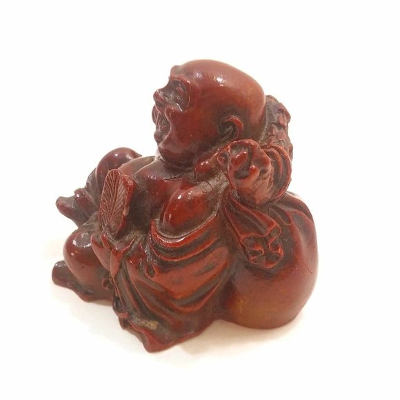 Laughing Buddha Statue Happy Mini Miniature 2"  Idol Buddhism Wealth Good Luck - Picture 7 of 9